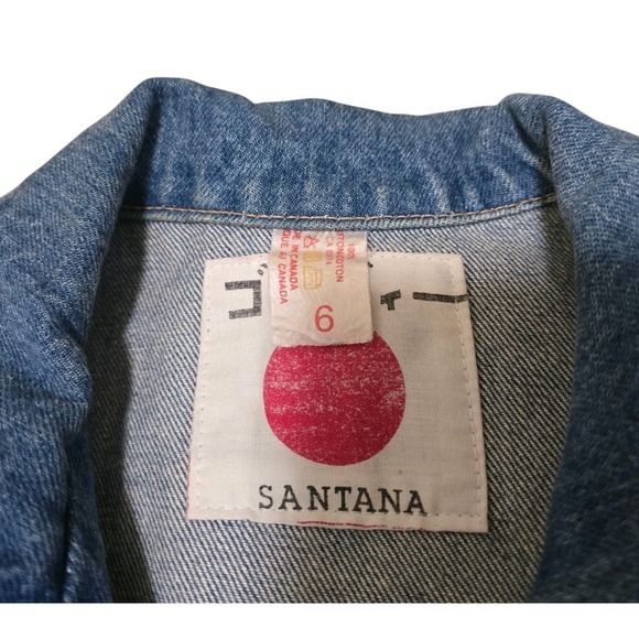 1980s Vintage Denim Zip Front Dress by Santana Size 6 Motorcycle - Picture 4 of 11